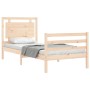 Bed frame with solid wood headboard by , Beds and slatted bases - Ref: Foro24-3194016, Price: 93,67 €, Discount: %