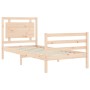 Bed frame with solid wood headboard by , Beds and slatted bases - Ref: Foro24-3194016, Price: 93,67 €, Discount: %