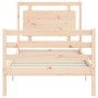 Bed frame with solid wood headboard by , Beds and slatted bases - Ref: Foro24-3194016, Price: 93,67 €, Discount: %