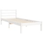 White solid wood bed frame with headboard by , Beds and slatted bases - Ref: Foro24-3194082, Price: 103,78 €, Discount: %