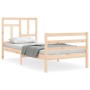 Bed frame with solid wood headboard by , Beds and slatted bases - Ref: Foro24-3194926, Price: 85,99 €, Discount: %