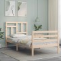 Bed frame with solid wood headboard by , Beds and slatted bases - Ref: Foro24-3194926, Price: 85,99 €, Discount: %