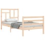 Bed frame with solid wood headboard by , Beds and slatted bases - Ref: Foro24-3194926, Price: 85,99 €, Discount: %