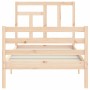 Bed frame with solid wood headboard by , Beds and slatted bases - Ref: Foro24-3194926, Price: 85,99 €, Discount: %