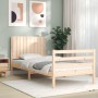 Bed frame with solid wood headboard by , Beds and slatted bases - Ref: Foro24-3194731, Price: 94,99 €, Discount: %