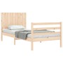 Bed frame with solid wood headboard by , Beds and slatted bases - Ref: Foro24-3194731, Price: 94,99 €, Discount: %