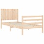 Bed frame with solid wood headboard by , Beds and slatted bases - Ref: Foro24-3194731, Price: 94,99 €, Discount: %