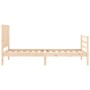 Bed frame with solid wood headboard by , Beds and slatted bases - Ref: Foro24-3194731, Price: 94,99 €, Discount: %