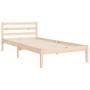 Bed frame with solid wood headboard by , Beds and slatted bases - Ref: Foro24-3194731, Price: 94,99 €, Discount: %