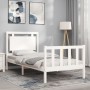 White solid wood bed frame with headboard 90x190 cm by , Beds and slatted bases - Ref: Foro24-3192132, Price: 110,57 €, Disco...