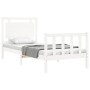 White solid wood bed frame with headboard 90x190 cm by , Beds and slatted bases - Ref: Foro24-3192132, Price: 110,57 €, Disco...