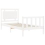 White solid wood bed frame with headboard 90x190 cm by , Beds and slatted bases - Ref: Foro24-3192132, Price: 110,57 €, Disco...