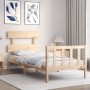 Bed frame with solid wood headboard 100x200 cm by , Beds and slatted bases - Ref: Foro24-3193261, Price: 116,52 €, Discount: %