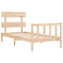 Bed frame with solid wood headboard 100x200 cm by , Beds and slatted bases - Ref: Foro24-3193261, Price: 116,52 €, Discount: %