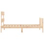 Bed frame with solid wood headboard 100x200 cm by , Beds and slatted bases - Ref: Foro24-3193261, Price: 116,52 €, Discount: %