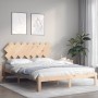 Estructura de cama con cabecero madera maciza 140x200 cm de , Camas y somieres - Ref: Foro24-3193726, Precio: 120,07 €, Descu...