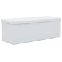 Banco de almacenaje plegable piel sintética 110x38x38 cm blanco de vidaXL, Bancos para recibidores y almacenamiento - Ref: Fo...