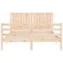 Bed frame with solid wood headboard 160x200 cm by , Beds and slatted bases - Ref: Foro24-3194776, Price: 161,75 €, Discount: %