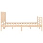 Bed frame with solid wood headboard 160x200 cm by , Beds and slatted bases - Ref: Foro24-3194776, Price: 161,75 €, Discount: %