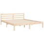 Bed frame with solid wood headboard 160x200 cm by , Beds and slatted bases - Ref: Foro24-3194776, Price: 161,75 €, Discount: %