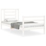 Estructura de cama con cabecero madera maciza blanco de , Camas y somieres - Ref: Foro24-3194667, Precio: 98,39 €, Descuento: %