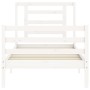 Estructura de cama con cabecero madera maciza blanco de , Camas y somieres - Ref: Foro24-3194667, Precio: 98,39 €, Descuento: %