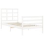 White solid wood bed frame with headboard by , Beds and slatted bases - Ref: Foro24-3193952, Price: 95,99 €, Discount: %