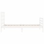 Estructura de cama con cabecero madera maciza blanco de , Camas y somieres - Ref: Foro24-3193952, Precio: 95,99 €, Descuento: %