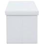 Banco de almacenaje plegable piel sintética 110x38x38 cm blanco de vidaXL, Bancos para recibidores y almacenamiento - Ref: Fo...