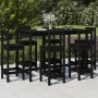 7-piece black pine wood garden table and high stools set by , Garden sets - Ref: Foro24-3154764, Price: 467,81 €, Discount: %