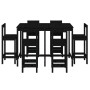 7-piece black pine wood garden table and high stools set by , Garden sets - Ref: Foro24-3154764, Price: 467,81 €, Discount: %