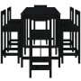 7-piece black pine wood garden table and high stools set by , Garden sets - Ref: Foro24-3154764, Price: 467,81 €, Discount: %