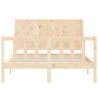 Estructura de cama de matrimonio con cabecero madera maciza de , Camas y somieres - Ref: Foro24-3192596, Precio: 142,72 €, De...