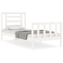 White solid wood bed frame with headboard by , Beds and slatted bases - Ref: Foro24-3192847, Price: 101,99 €, Discount: %