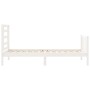 White solid wood bed frame with headboard by , Beds and slatted bases - Ref: Foro24-3192847, Price: 101,99 €, Discount: %