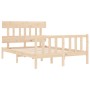 Estructura de cama de matrimonio con cabecero madera maciza de , Camas y somieres - Ref: Foro24-3193311, Precio: 150,10 €, De...