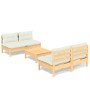 Garden furniture 5 pieces cream pine wood cushions by , Garden sets - Ref: Foro24-3096004, Price: 339,60 €, Discount: %