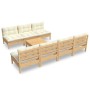 Garden furniture 8 pieces cream pine wood cushions by , Garden sets - Ref: Foro24-3096136, Price: 596,32 €, Discount: %