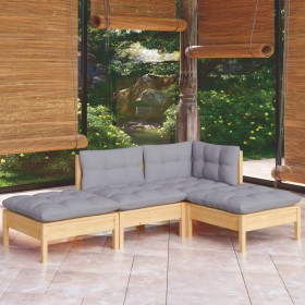 Garden furniture set 4 pieces and cushions solid pine wood by , Garden sets - Ref: Foro24-3096285, Price: 275,77 €, Discount: %