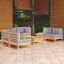 Garden furniture set 7 pieces and cushions solid pine wood by , Garden sets - Ref: Foro24-3096213, Price: 540,27 €, Discount: %