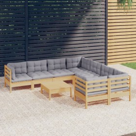 Garden furniture set 9 pieces and pine wood cushions by , Garden sets - Ref: Foro24-3096976, Price: 726,39 €, Discount: %