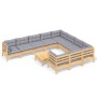 Garden furniture set 11 pieces and pine wood cushions by , Garden sets - Ref: Foro24-3097000, Price: 870,35 €, Discount: %