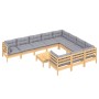 Garden furniture set 11 pieces and pine wood cushions by , Garden sets - Ref: Foro24-3097000, Price: 870,35 €, Discount: %