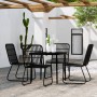 Juego de comedor de jardín 5 piezas negro de , Conjuntos de jardín - Ref: Foro24-3099180, Precio: 497,32 €, Descuento: %