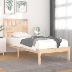 Solid pine wood bed frame 100x200 cm by , Beds and slatted bases - Ref: Foro24-3103923, Price: 100,83 €, Discount: %