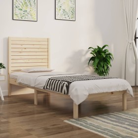 Estructura de cama madera maciza 90x190 cm de , Camas y somieres - Ref: Foro24-3104573, Precio: 94,45 €, Descuento: %