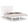 Estructura de cama de madera maciza blanca 135x190 cm de , Camas y somieres - Ref: Foro24-3104779, Precio: 140,07 €, Descuent...