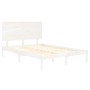 Estructura de cama de madera maciza blanca 135x190 cm de , Camas y somieres - Ref: Foro24-3104779, Precio: 140,07 €, Descuent...