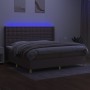 Boxspringbett mit Matratze und LED-Leuchten taupegrauer Stoff 200x200 cm von , Betten und Lattenroste - Ref: Foro24-3139225, ...