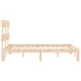 Bed frame with solid wood headboard 140x200 cm by , Beds and slatted bases - Ref: Foro24-3193531, Price: 114,78 €, Discount: %